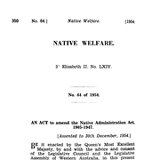Native Welfare Act 1954 (WA)